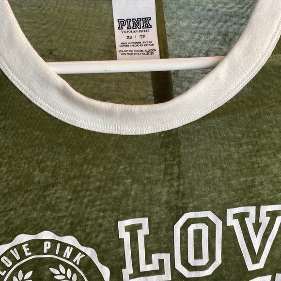 XS Love Pink Green womens top - Picture 2 of 2